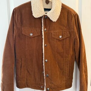 Express Tan Corduroy Jacket with Sherpa Collar